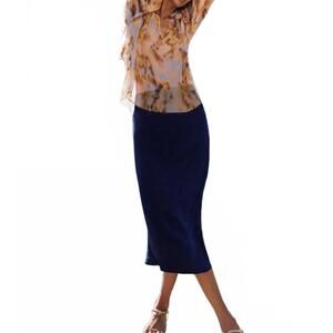 NEW CATHERINE GEE siena slip skirt in navy